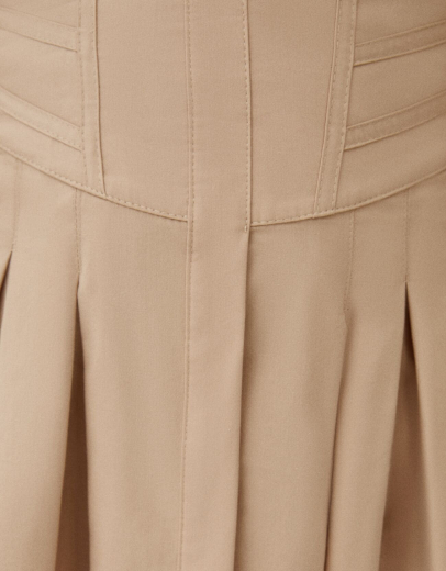 Minihemdkleid aus Popelin mit Corsage-Detail